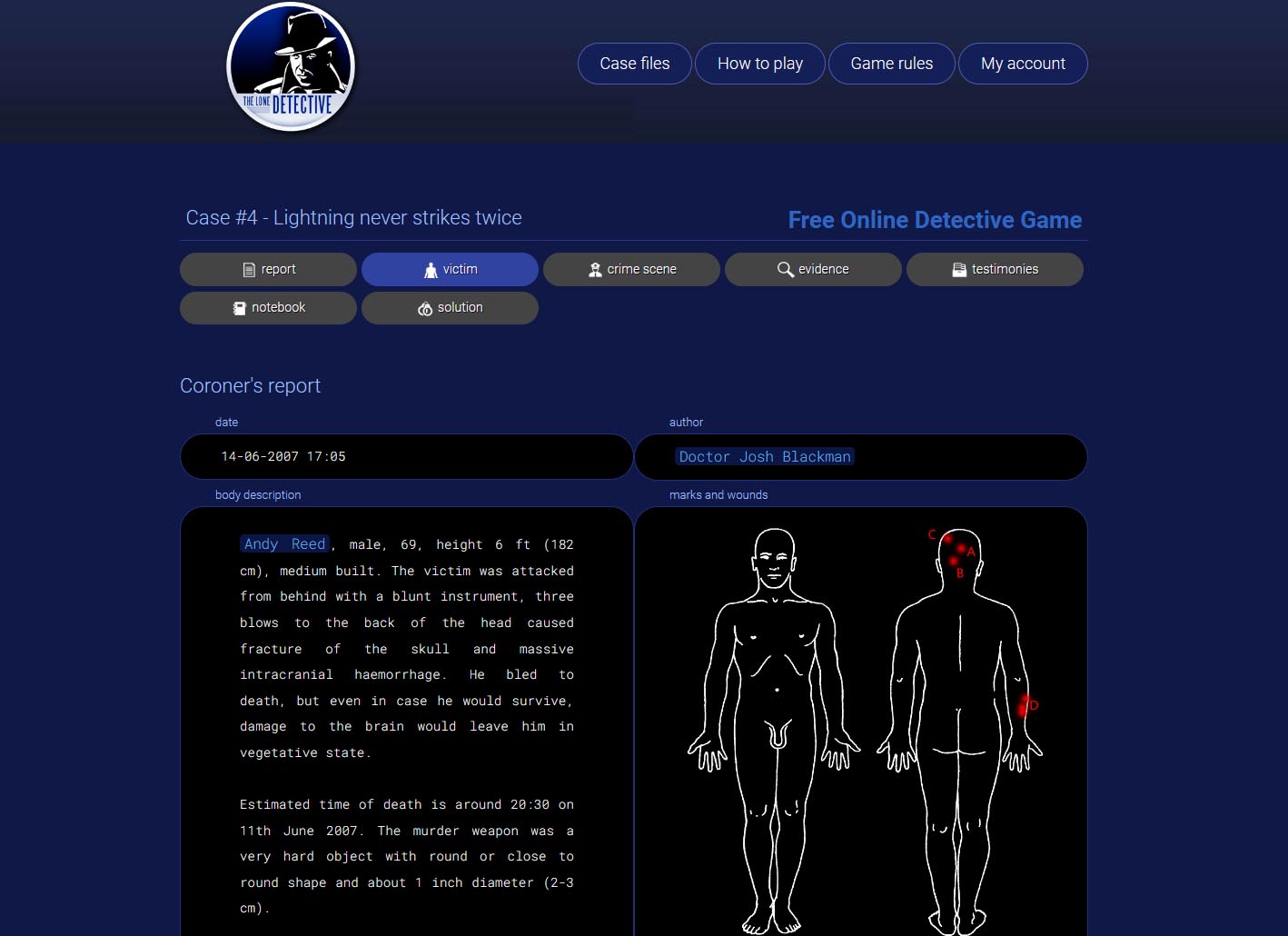 The Lone Detective - free online detective game